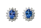 Blue Sapphire and Diamond Earrings