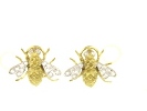 Gold Diamond Bee Earrings